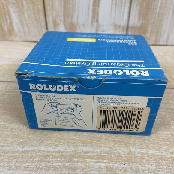 Rolodex Transparent Card Protectors TP-24 Holds 200+ Cards Yellow Blue 2.25 x 4 - Picture 5 of 8